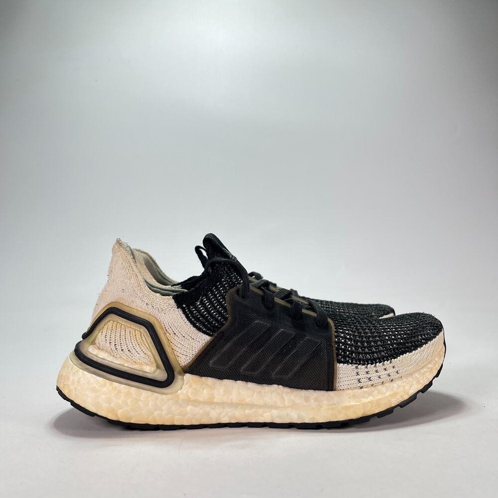 adidas Ultraboost 19 Raw Sand Black Athletic Lace Up Running Shoes Womens Size 6
